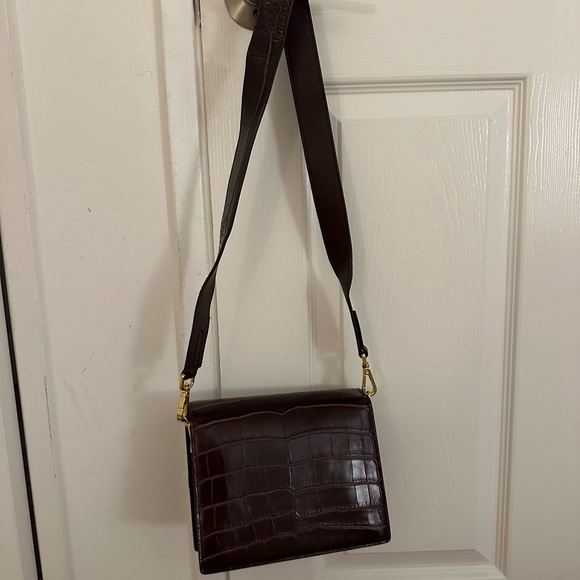 JW PEI | Mini Flap Crossbody in Brown Croc - Picture 9 of 10